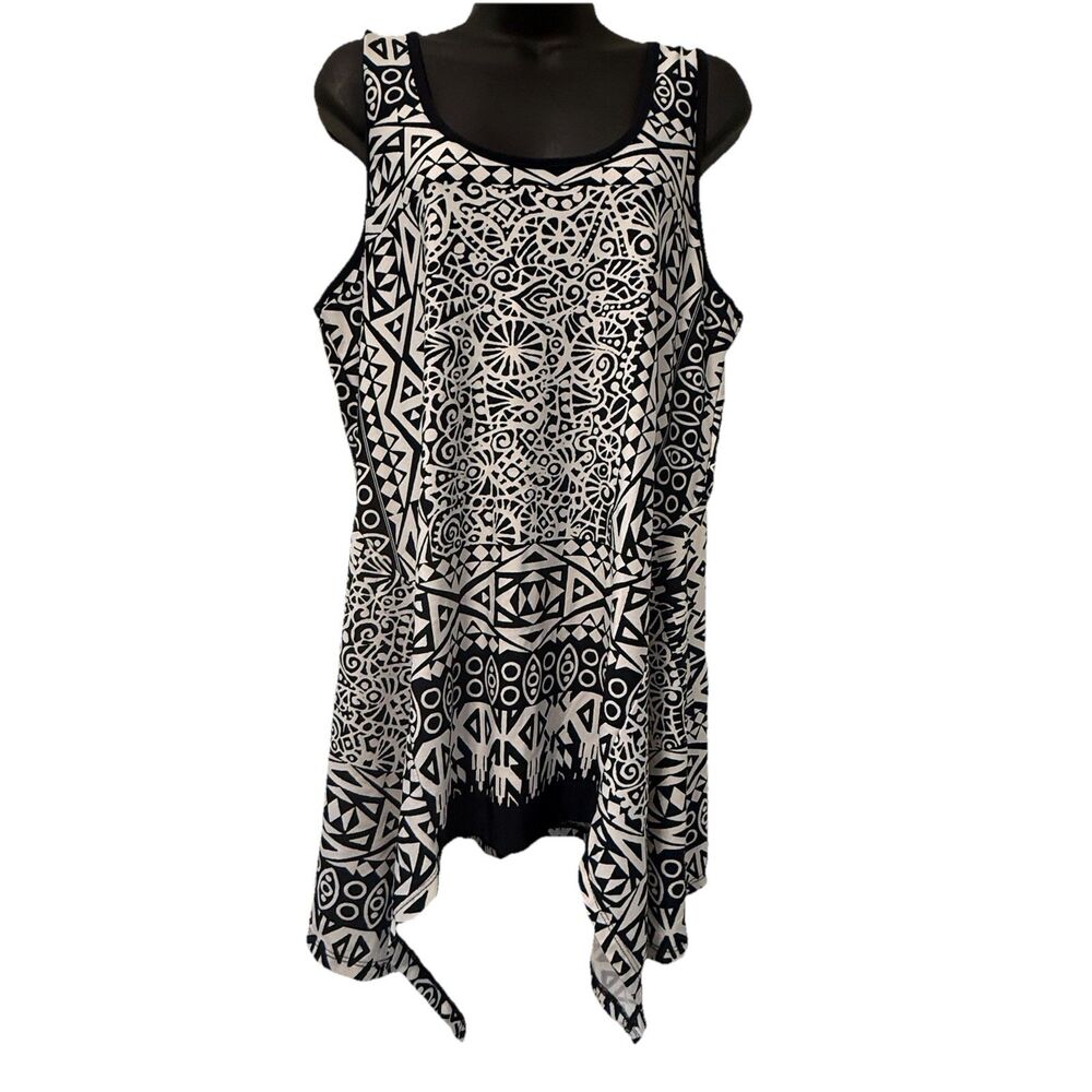 ECI New York Slip Mini Dress Spaghetti Strap Y2K Size Large Black And‎ White